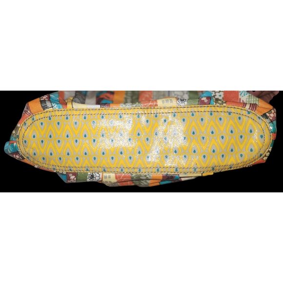 Fossil Coated Canvas Key-Per Bird Shoulder Bag Brown Canvas Handles W/Fossil Key - Picture 9 of 12